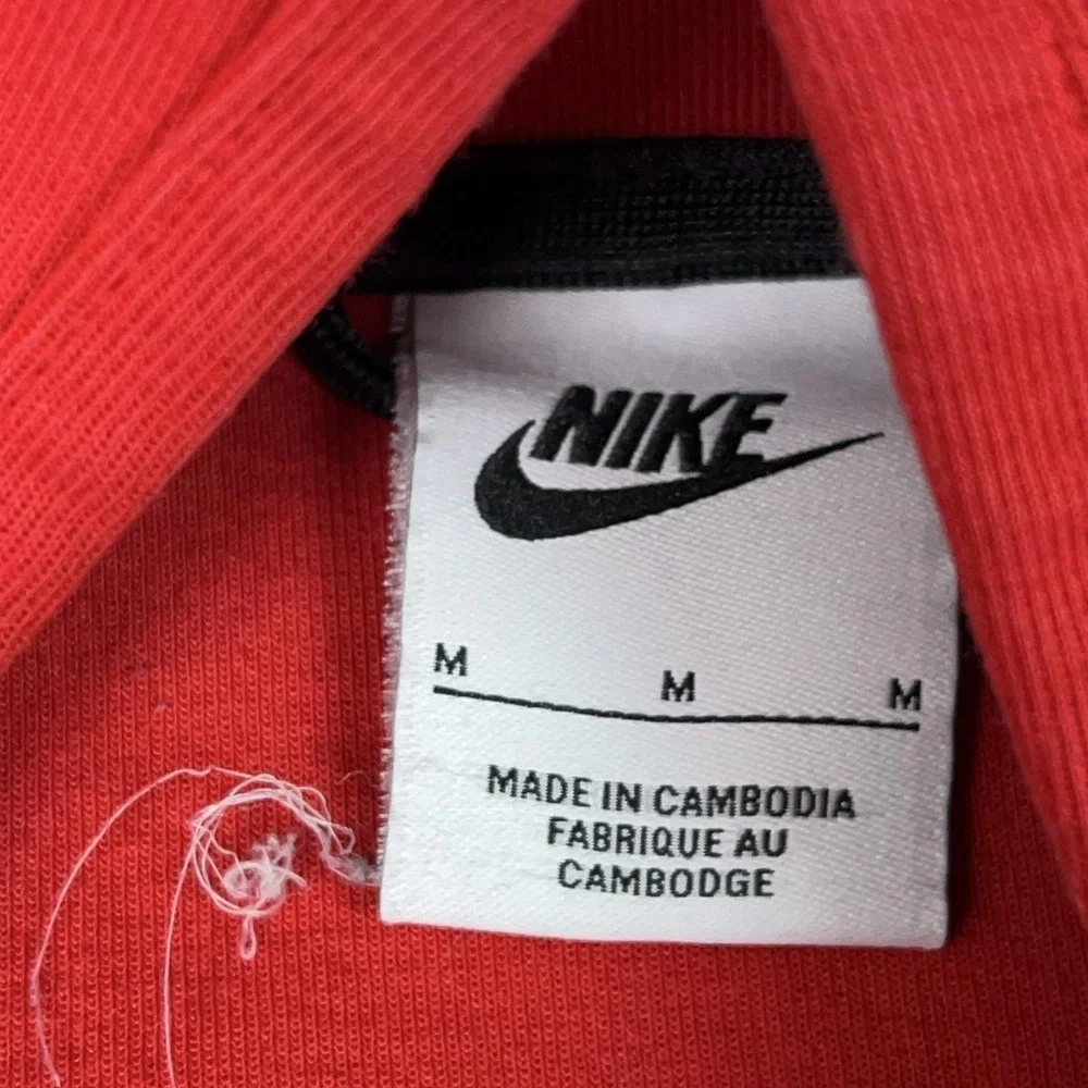 Nike Jacket Mens Medium Red Hooded Full Zip Tech Fleece Hoodie Running Gym Logo